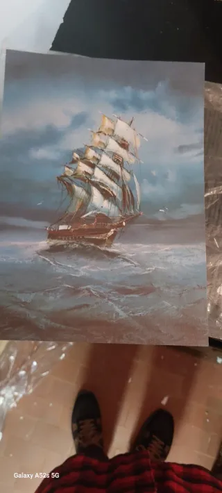 Dipinto a olio su tela: Nave in tempesta