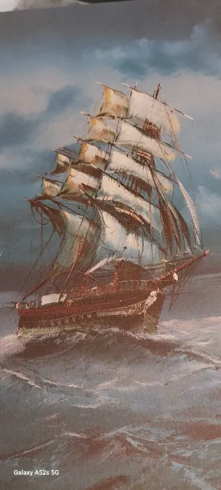 Dipinto a olio su tela: Nave in tempesta
