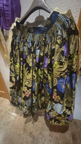 Traje Fallera Adulta Negro Multicolor