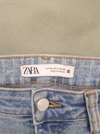 Pantalón campana ZARA azul