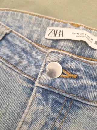 Pantalón campana ZARA azul