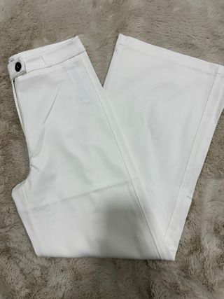 Pantalón Bershka Blanco Mujer