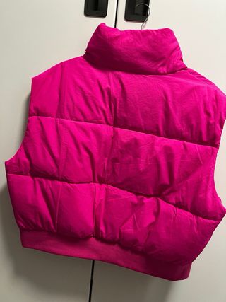 Chaleco acolchado cintura rosa