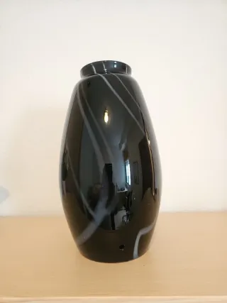 Jarrón Vidrio Negro Vintage 30cm