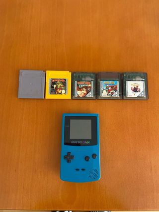 Consola Game Boy Color Azul + 5 Juegos