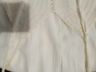 Vestido blanco crochet flores