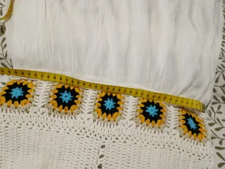 Vestido blanco crochet flores