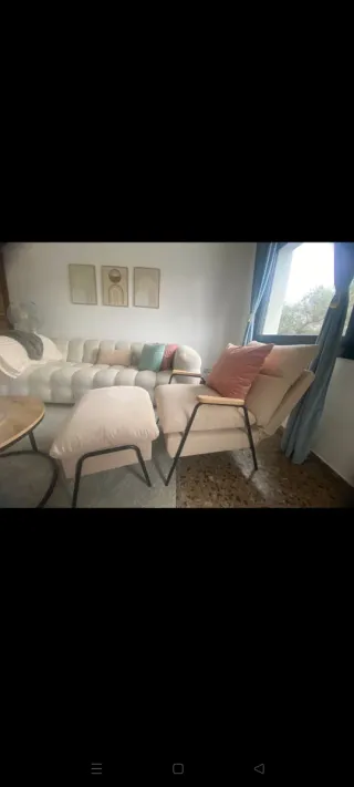 Sillones reclinables de pana con reposapiés