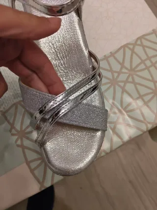 Sandalias Plateadas con plataforma