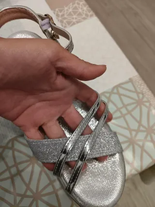 Sandalias Plateadas con plataforma