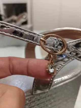 Sandalias Plateadas con plataforma