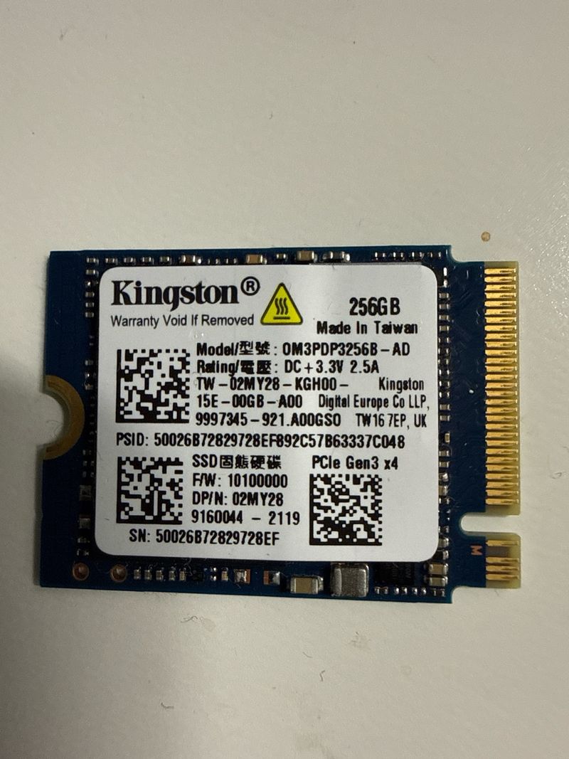 SSD Kingston NVMe M.2 256GB PCIe Gen3 x4