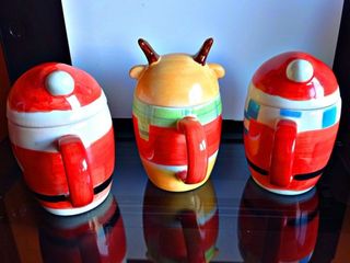 tazas navideñas pintadas y hechas a mano