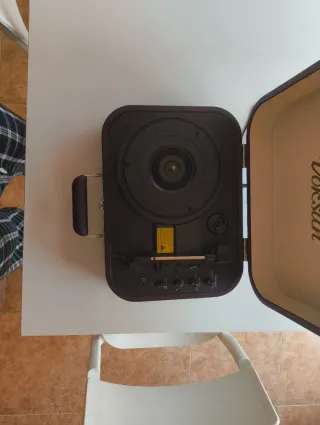 Tocadiscos Portátil Voksun Maleta Negro/Marrón