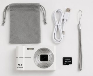 Cámara digital 2.7K con tarjeta 32 GB y accesorios