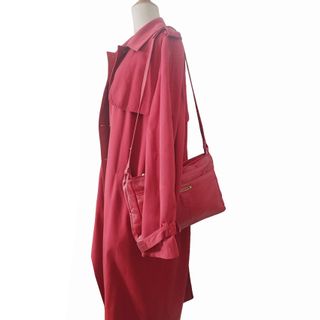 Vintage/ Bolso de hombro cuero genuino rojo