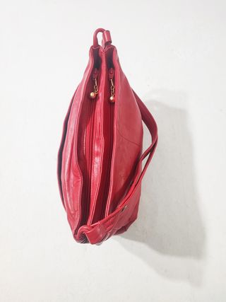 Vintage/ Bolso de hombro cuero genuino rojo