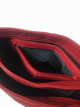 Vintage/ Bolso de hombro cuero genuino rojo