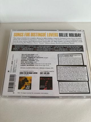 CD Billie Holiday Songs for Distingué Lovers Soul