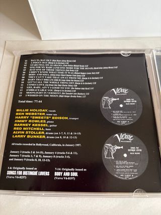 CD Billie Holiday Songs for Distingué Lovers Soul