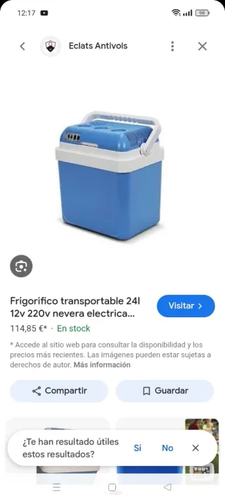 Nevera portátil azul
