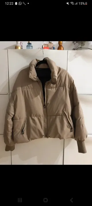 Abrigo acolchado beige