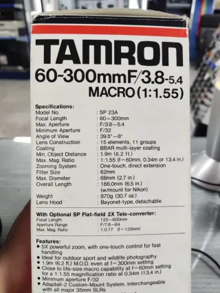 Objetivo Tamron SP 60-300mm f/3.8-5.4
