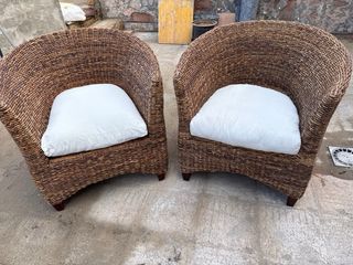 Sillones de mimbre con cojín beige ElCorteInglés