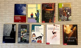 Lote de 9 libros en Euskera de formato juvenil.
