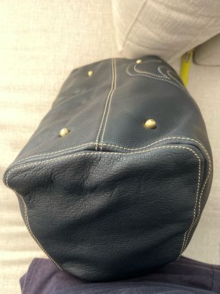 Bolso Piel Purificación García Negro/Azul