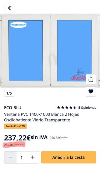 Ventana PVC 140x100cm
