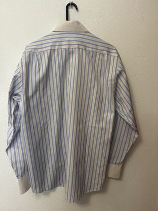 Camisa Hugo Boss Rayas Azul y Beige Talla L