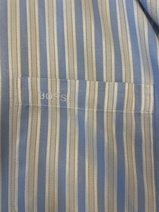 Camisa Hugo Boss Rayas Azul y Beige Talla L