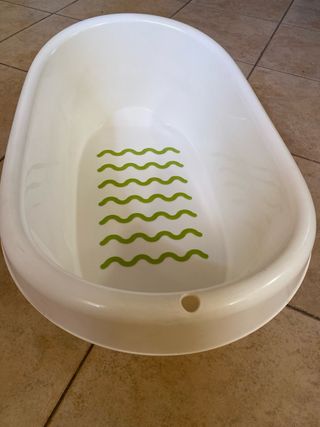 Bañera bebé blanca con antideslizante