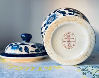 Jarrón porcelana china azul y blanco