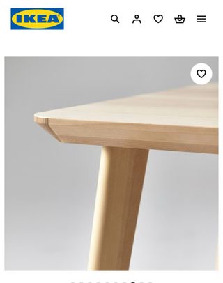 Mesa de comedor madera clara Ikea Chapa fresno
