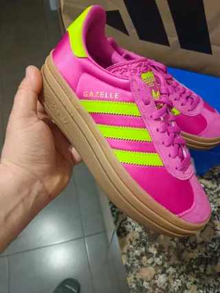 Zapatillas Adidas Gazelle Mujer Rosa y Verde