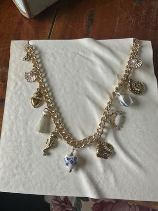 Collana Sicily con ciondoli ceramica bianca e blu