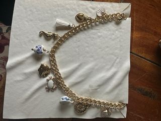 Collana Sicily con ciondoli ceramica bianca e blu