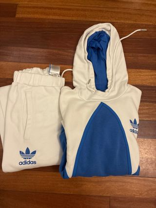 Conjunto Adidas Chándal Blanco y Azul