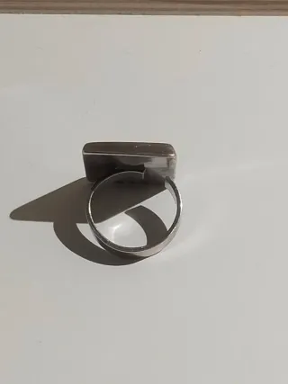 Anillo ajustable plata y verde claro