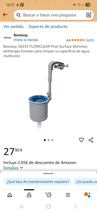 Piscina Intex + Skimmer + Manta