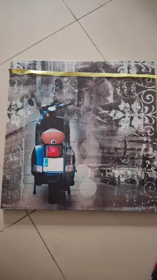 Cuadro ilustración moto estilo vintage