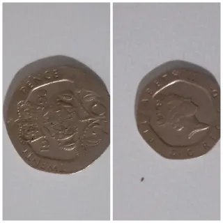 Moneda de 20 peniques británica