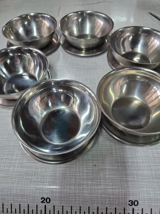 Set 6 Coppette termiche Acciaio Inox con Piattini