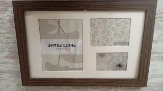 Marco fotos decapé marrón oscuro multifotos