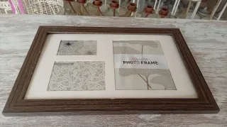 Marco fotos decapé marrón oscuro multifotos