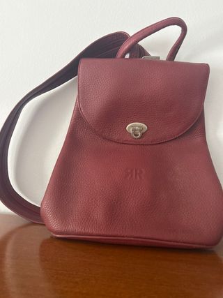 Bolso mochila piel granate