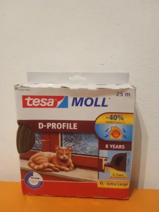 Tesa Moll D-Profile Tira Sellado goma 25m