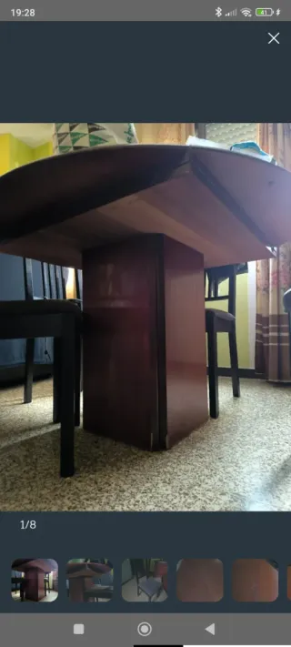 Mesa de comedor redonda con 4 sillas